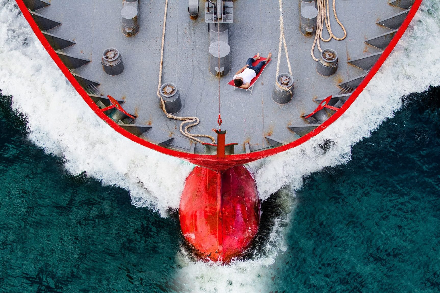 Ship's bow from above